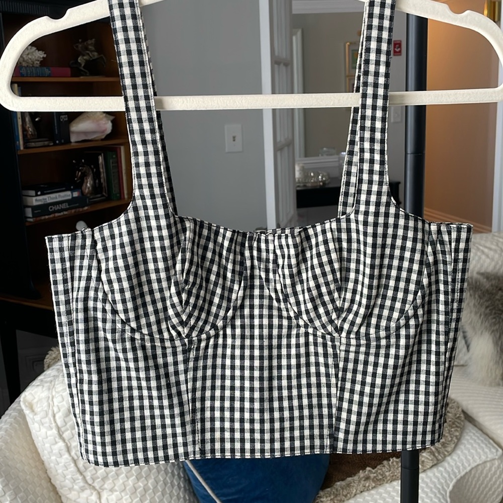 Capulet plaid cropped top